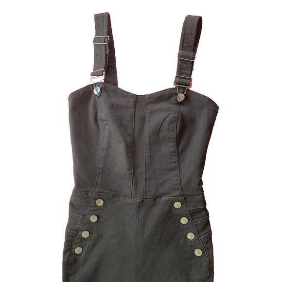 NWT Guess Super Skinny Fit Rosemary Jumpsuit Sz XS High-Waisted Adj Straps Black - Picture 10 of 14